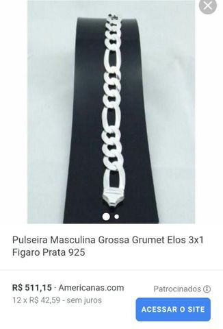 Prata de pulso 950 maciça. - Foto 4