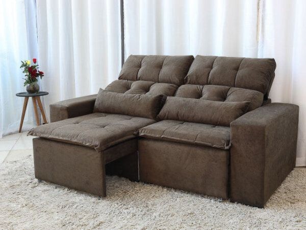 Sala sofá retrátil  tecido Suede - Foto 3