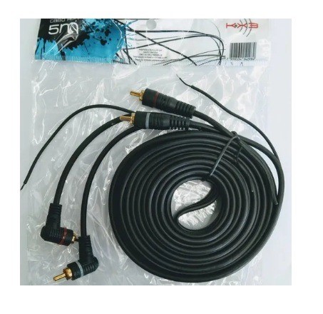 Cabos Rca 5 Metros Emborrachado Preto Kx3 90,