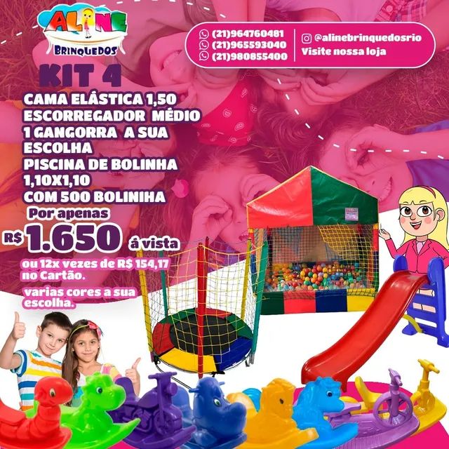 Cama elástica 1.83 escorregador médio e gangorra  - Foto 6