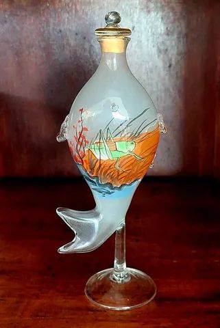 Perfumeiro Oriental Antigo Desenho Gafanhoto 13,5cm
