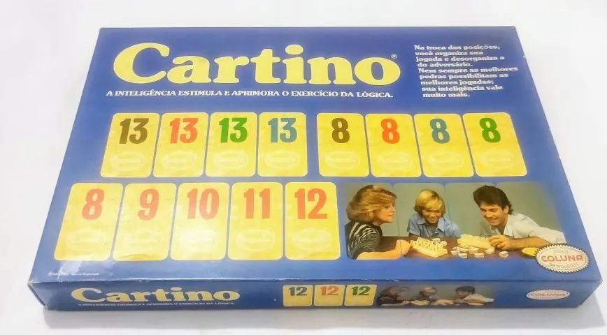 Brinquedo antigo jogo Cartino rummikub da coluna anos 70.