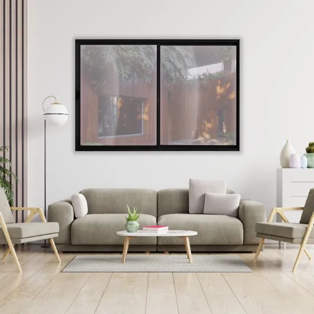 Janela Duas Folhas de Alumínio Preto - Foto 2