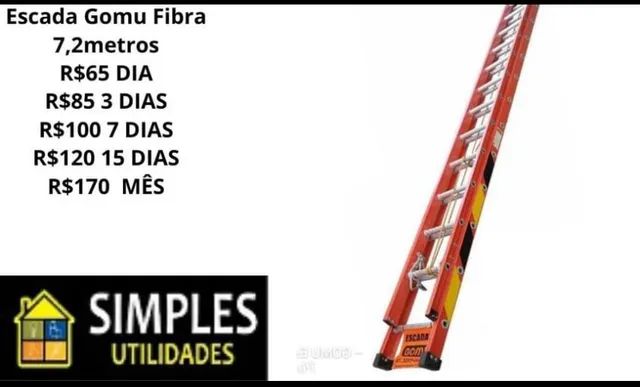 Escada 7,2m vibra de vidro gomu  locação 