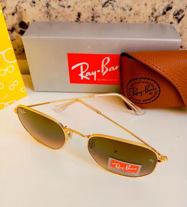 Ray-ban Hexagonal Marrom Degradê Armação Polida  - Foto 4