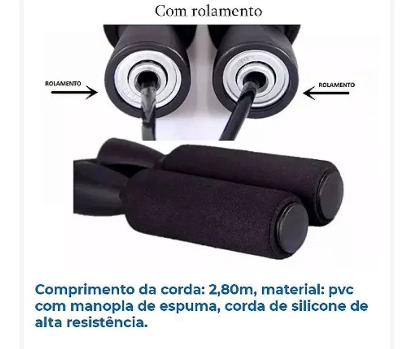 Corda De Pular Profissional em Borracha Jump ginástica com rolamento