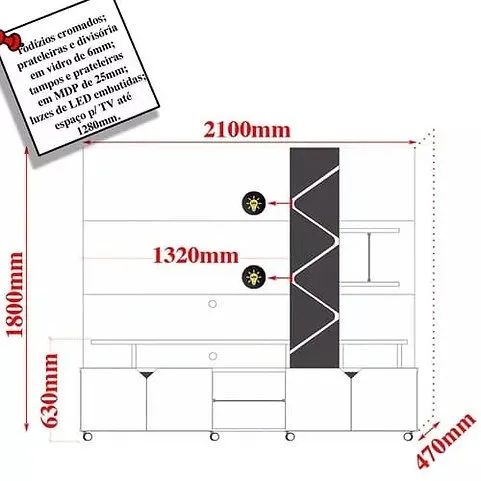 Home Cross com LED para Tv até 55'' - Entrega/Montagem Grátis para Fortaleza - Foto 3