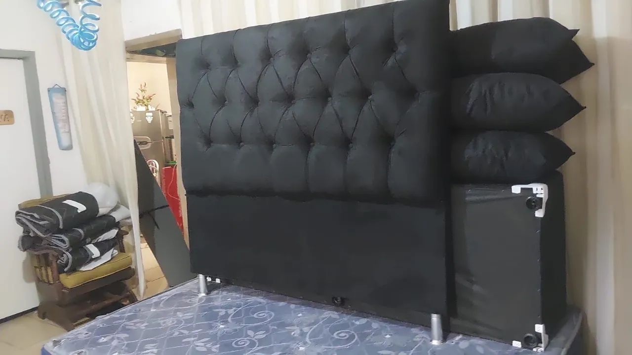 PROMOÇÃO RELÂMPAGO CABICEIRA CASAL DE PÉ no suedy  - Foto 2