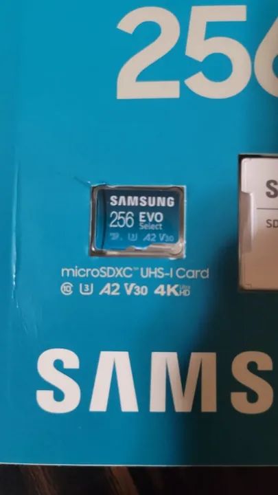L187) Sd Card Samsung 256Gb - Evo Select Top de Linha com Nota Fiscal