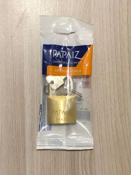 CADEADO DE LATÃO MACIÇO 30MM - PAPAIZ
