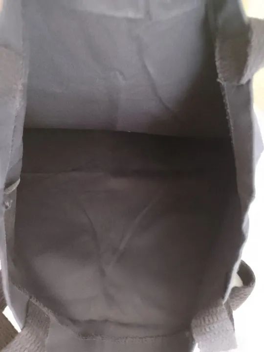 Bolsa Sacola Pano Forrada Preta Madonna - Foto 3