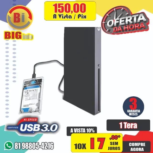 Hd Externo 1tb Slim Portátil Usb 3.0 Para Ps4 Ps5 Xbox Pc - Foto 4