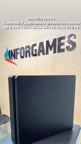 PS4 SLIM COM JOGO E GARANTIA DE 3 MESES