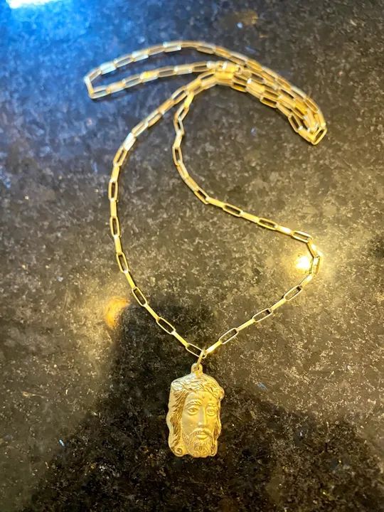 Cordão de Ouro 18k 70cm com face de Jesus