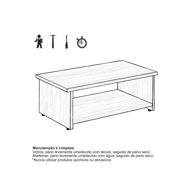Mesa de Centro Nogal Sevilha Design Elegante e Funcional Modelo 21431 - Foto 2