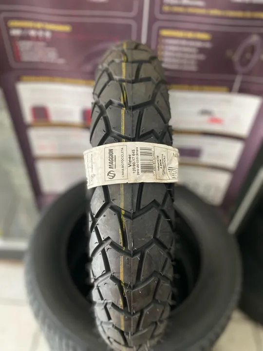 Pneu 120/90/17 traseiro marca maggion uso c/camara (instalação gratuita)