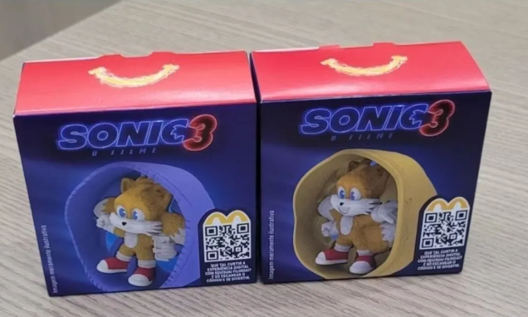 Tails 1 + Tails 2 Da coleção Macdonalds Sonic 3 o Filme Lacrados