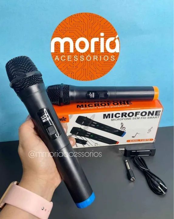 Microfone Sem Fio Duplo com Conector USB Vmic - Foto 4