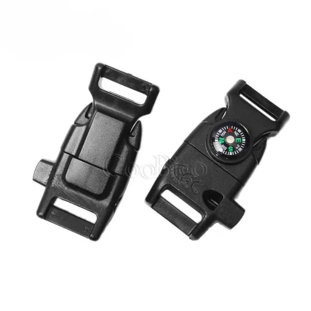 Fivela Fecho 4 X 1 Apito Pederneira Lâmina Bússola Paracord - Foto 2