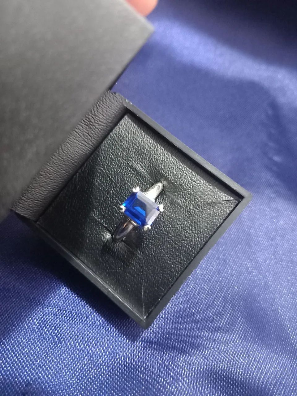 Anel confeccionado em prata 925 "Safira zircônia azul" n° 22 - Foto 4