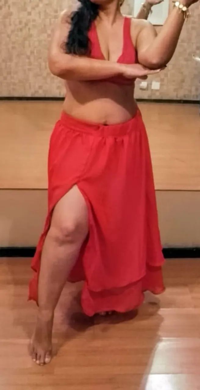 Saia de dança do ventre vermelha 