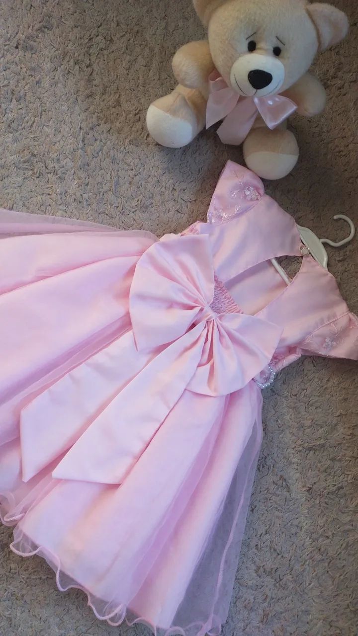 Vestido Princesa Rosa Bebê - Foto 3