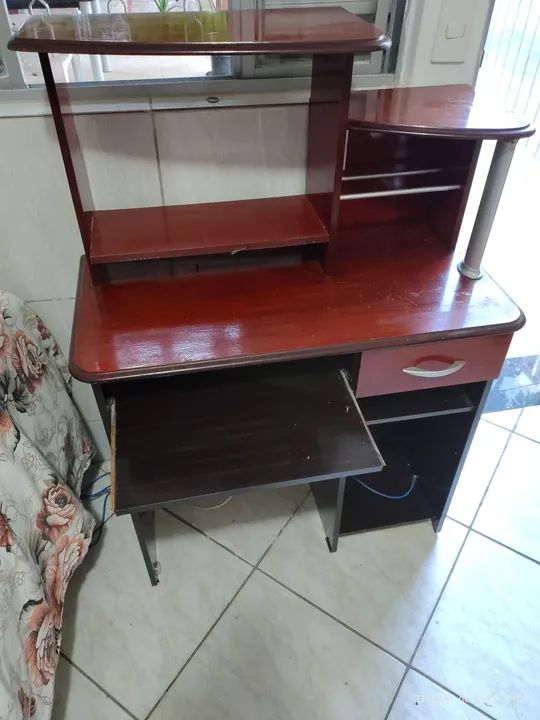 Escrivaninha Bancada de Estudos e Trabalho com Prateleiras  - Foto 5