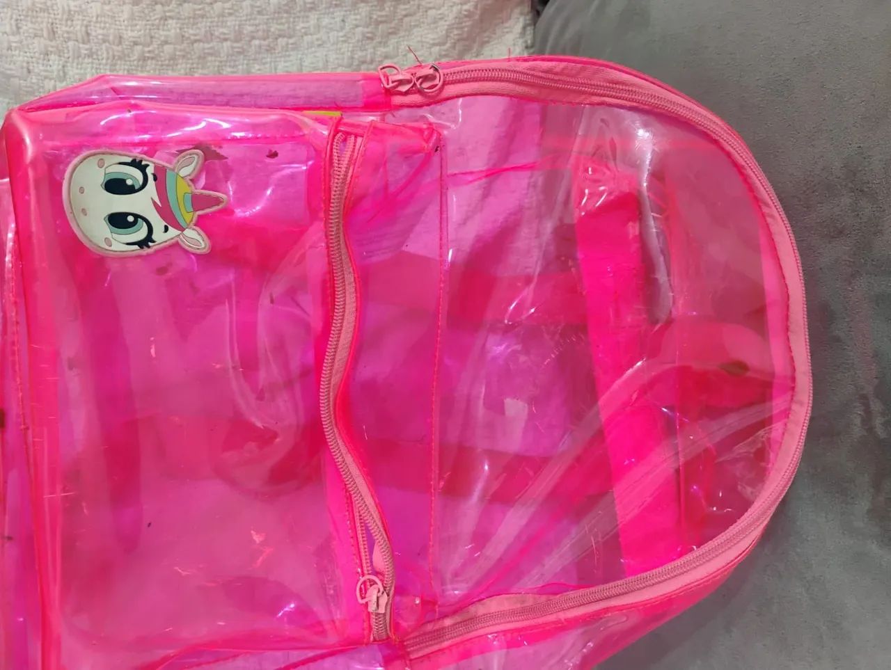 Mochila transparente rosa com unicórnio - Foto 5