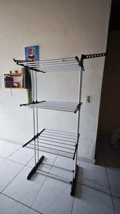 Varal de chão dobrável 3 andares - Foto 3