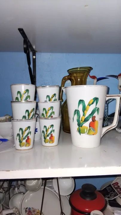Conjunto de jarra e copos porcelana - Foto 3