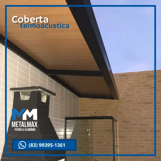 Coberta Termoacustica + Estrutura em Aumínio Preto