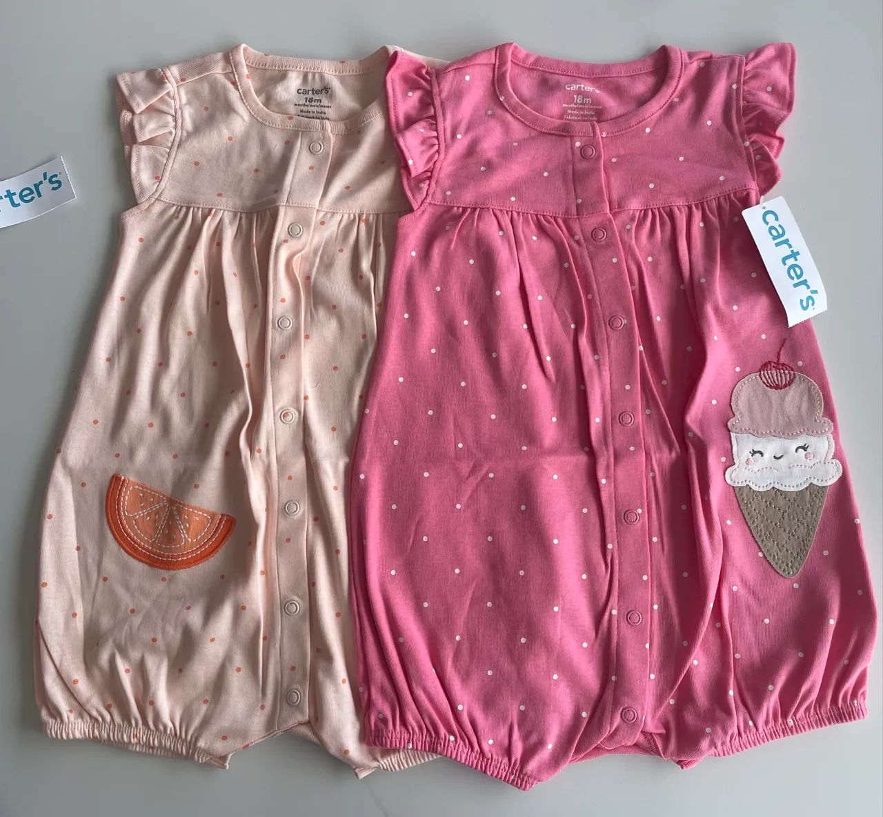 2 Rompers Carters Menina Importado Estampas Diversas PROMOCAO 
