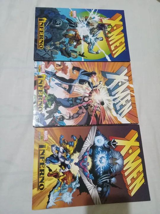 Hqs dos X-Men Inferno - Edições 1, 3, 6 da panini comics