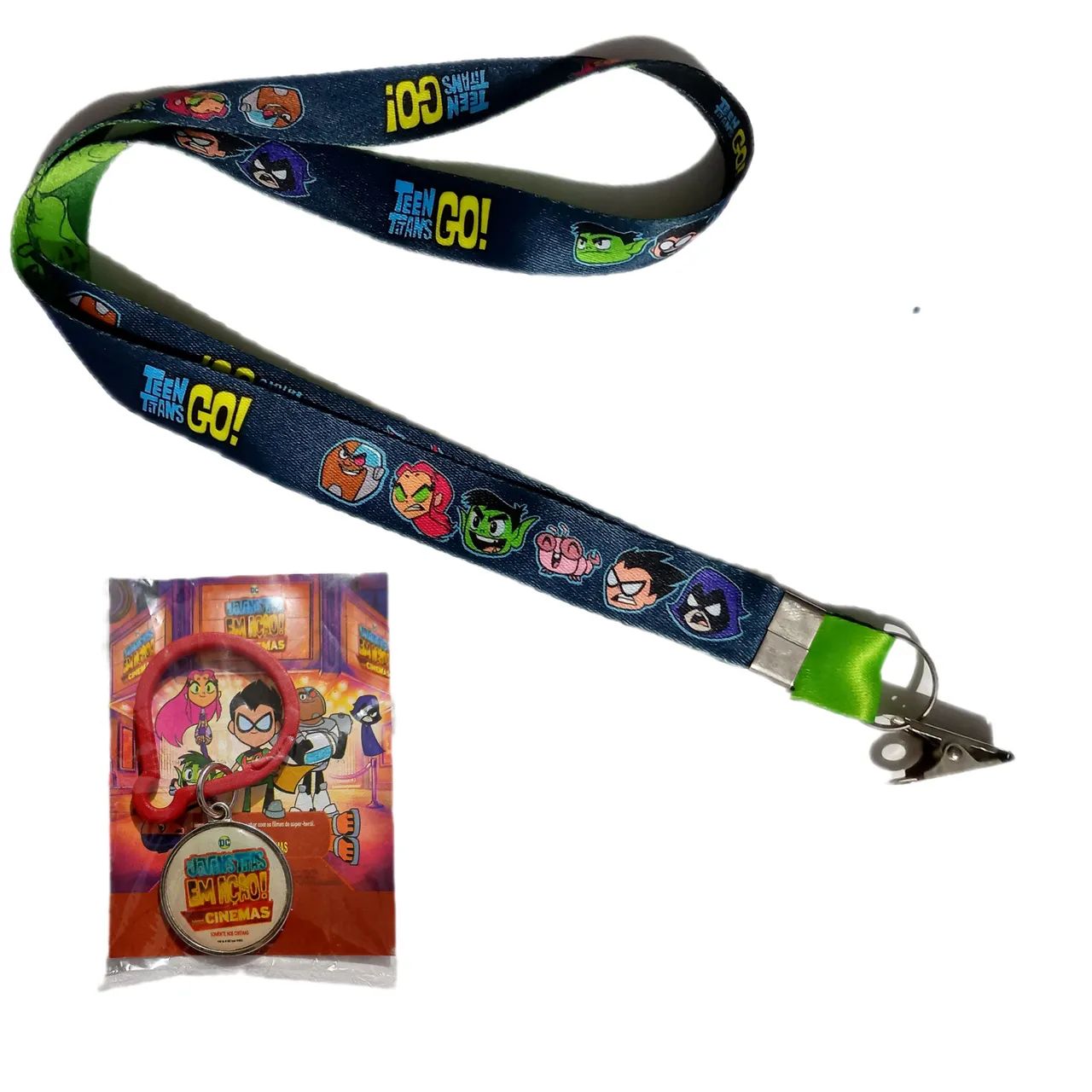 Kit Copo cordão chaveiro Teen Titans Go! Jovens titãs DC comics Cinemark Robin Ravena - Foto 4