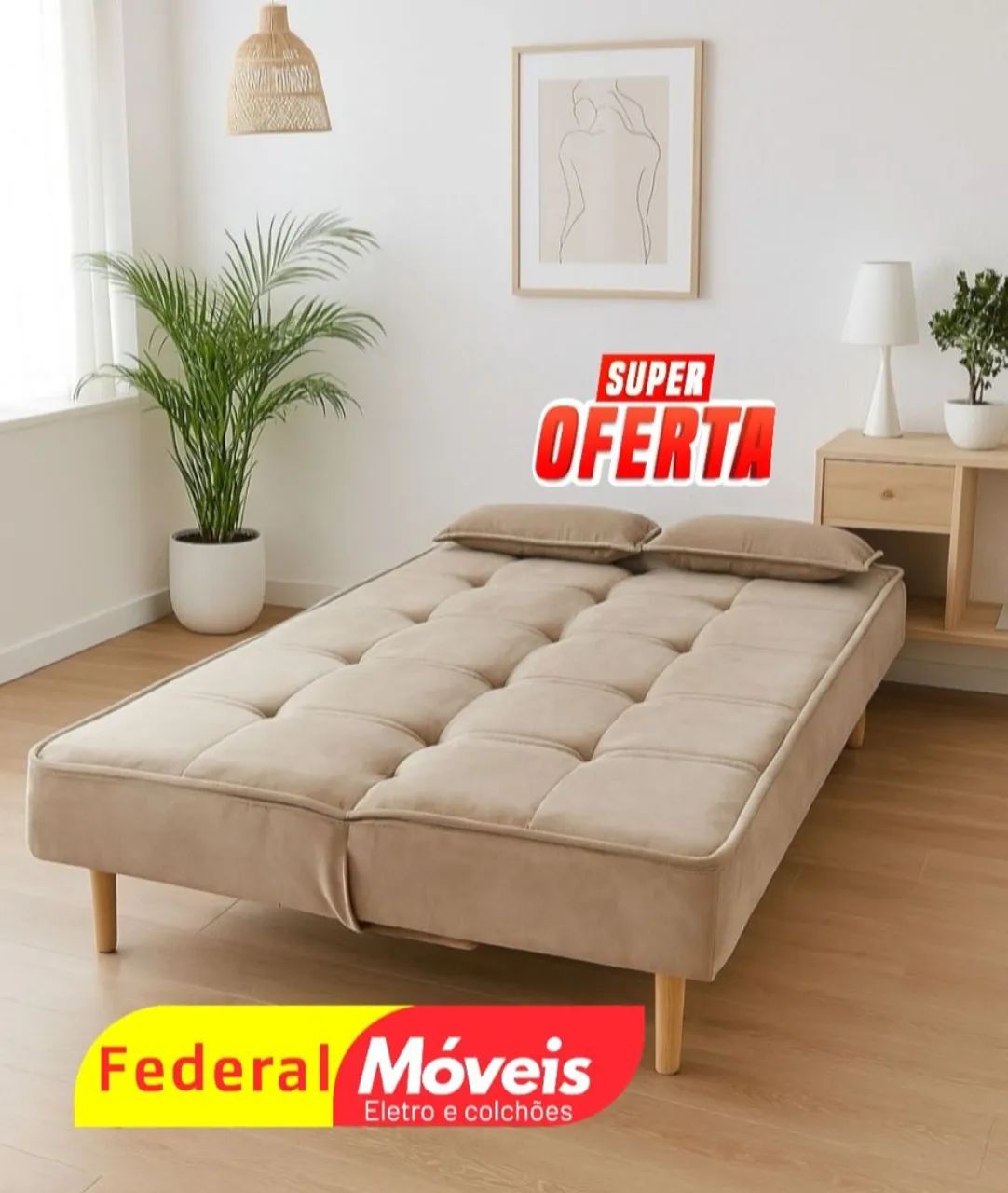 Sofá Cama 1,88m - Novo, Confortável e Muito Prático! - Foto 2