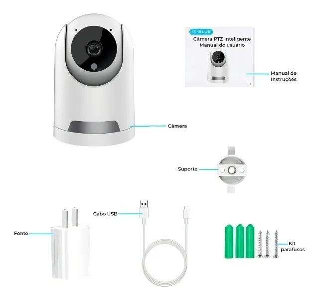 Câmera PTZ Inteligente It-Blue, Compatível com Alexa - 1080p SC-B16 - Foto 5