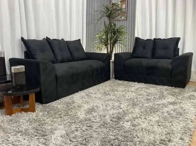 Conjunto de sofá Porto  3 e 2 lugares em tecido suede ENTREGA EM ATÉ 24 HORAS !!! 