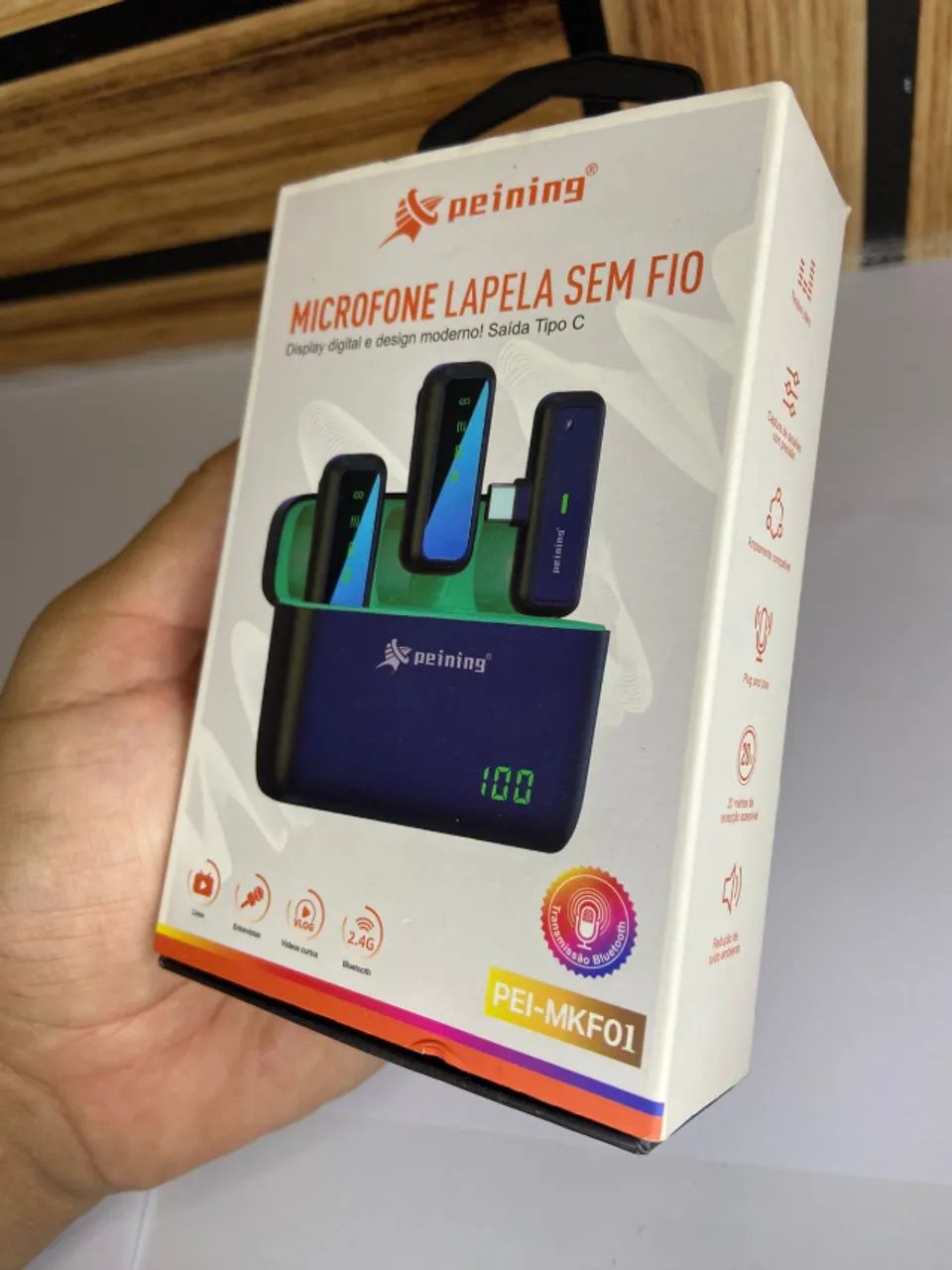Microfone de Lapela Duplo sem Fio PEI-MKF01 Peining an4