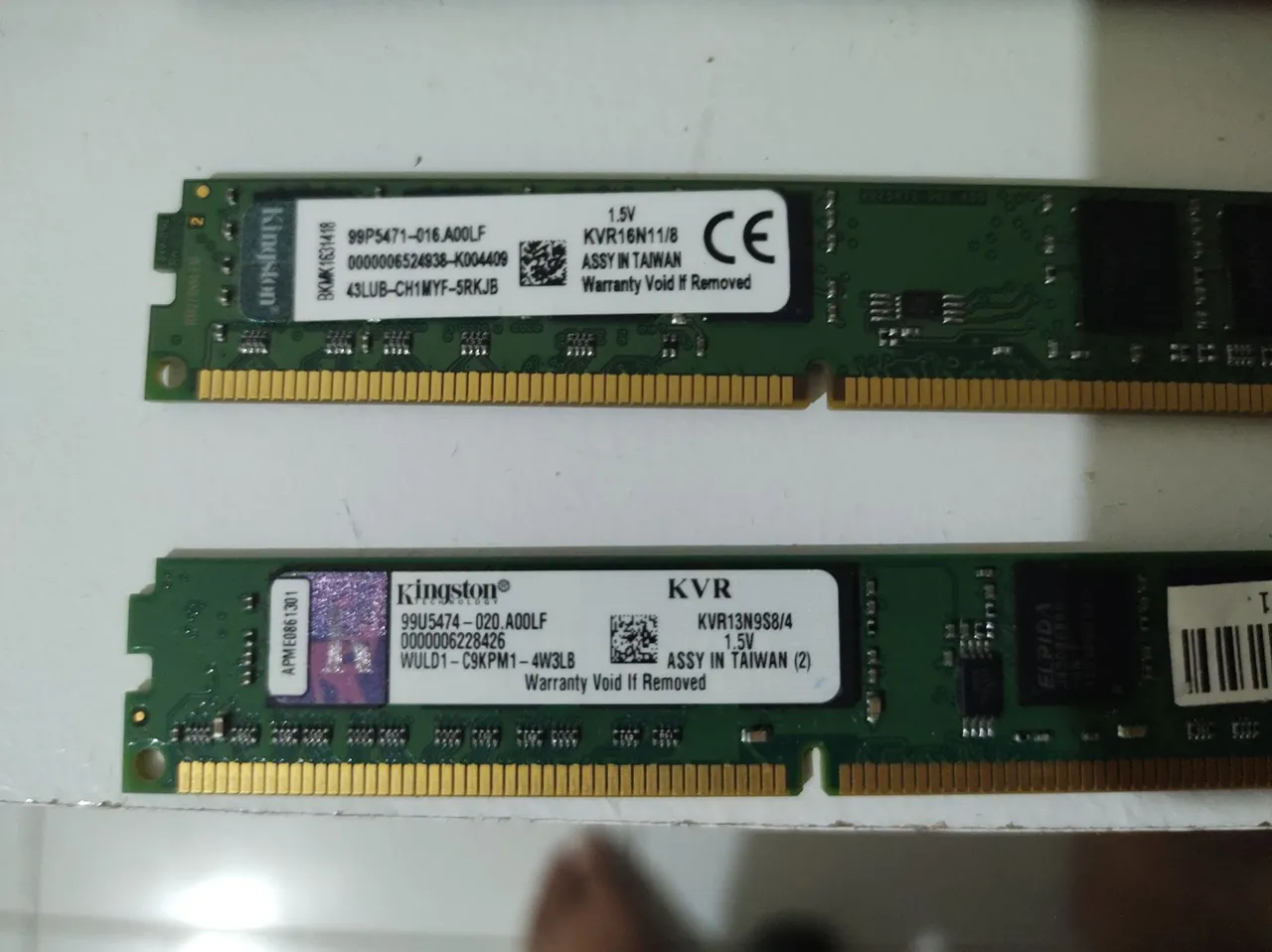 Memórias RAM Kingston DDR3 - 8GB e 4GB