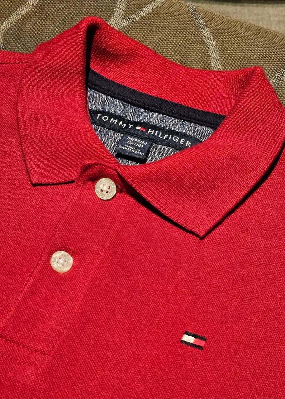Camisa Polo Infantil Tommy Hilfiger Original Vermelha Roupas