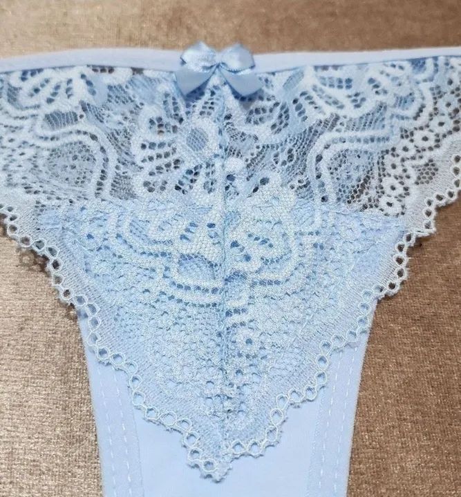 Calcinha de renda azul - Foto 2