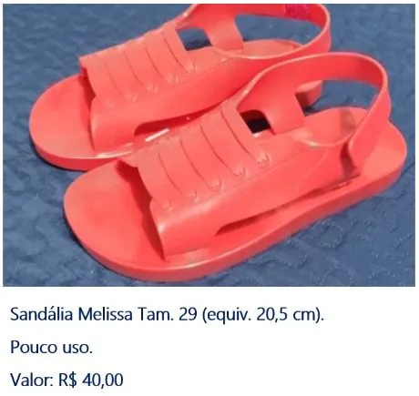 Sandália Melissa Infantil Tam. 29