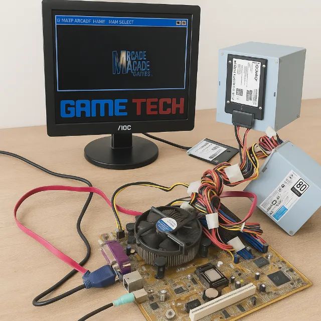 Placa Mãe com Sistema de Jogos Mega Tech - Completa