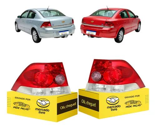Par Lanterna Gm Vectra Sedan 2006 2007 2008 2009 2010 2011 Ambos Lados Vermelho