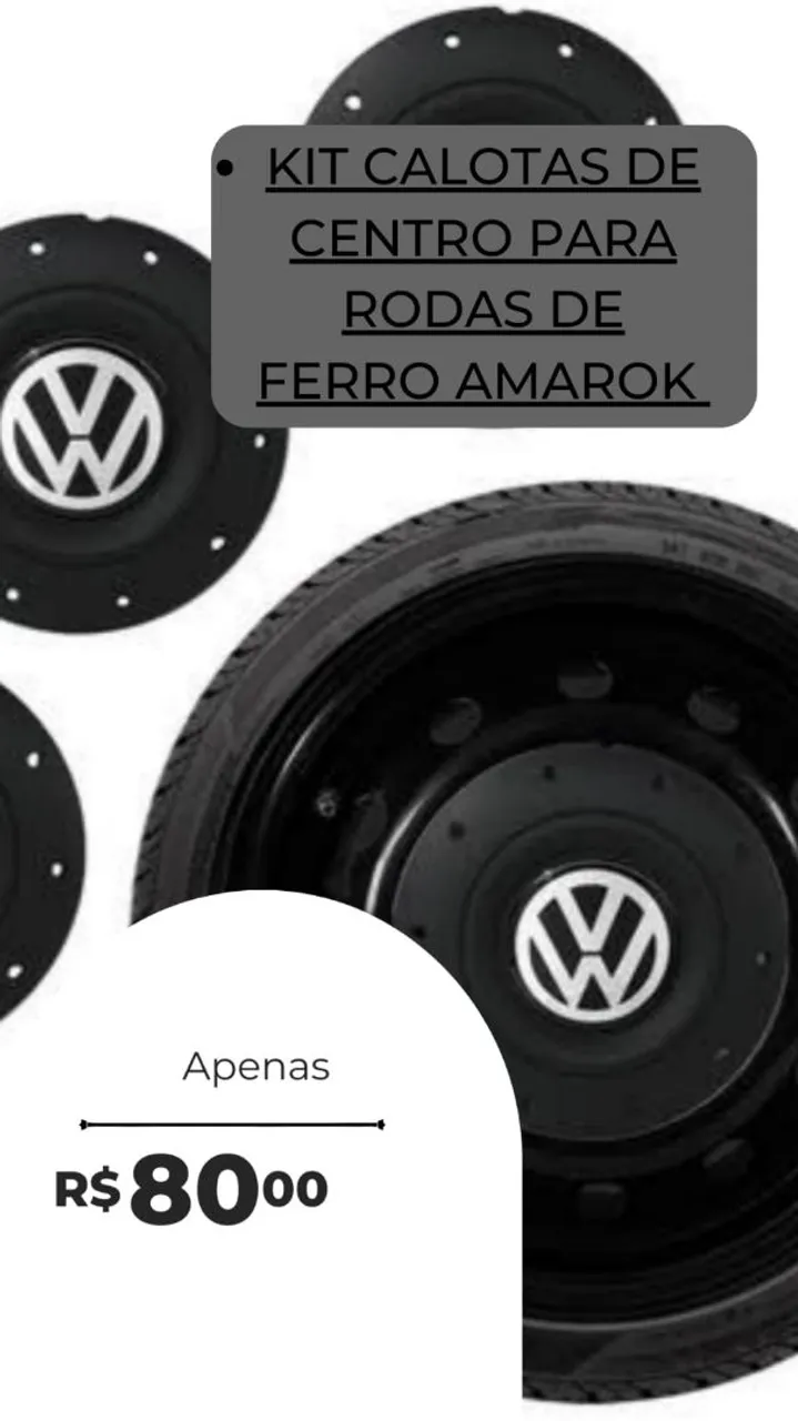 Kit Calotas Centro Rodas Ferro Amarok