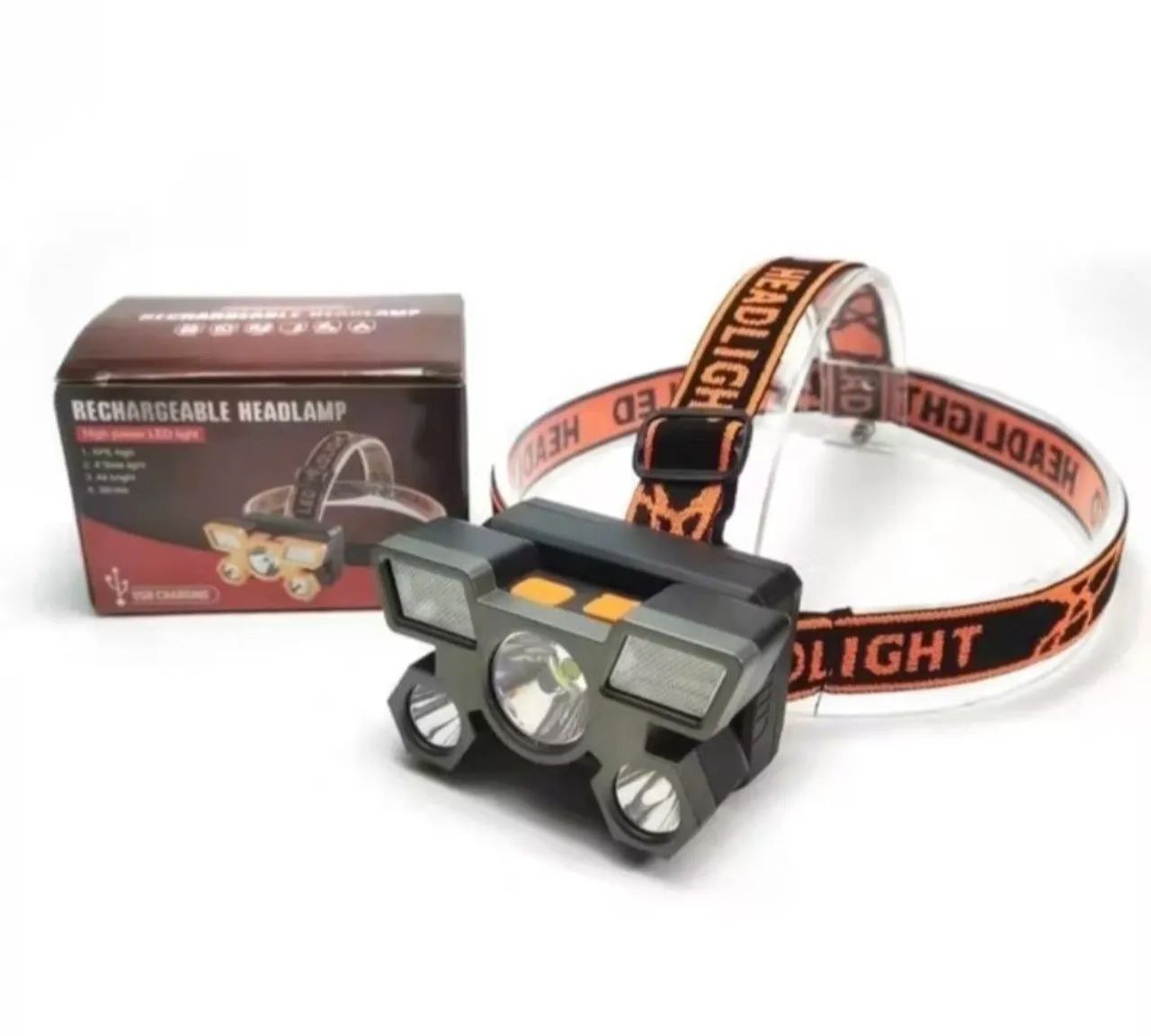 LANTERNA DE CABEÇA RECARREGÁVEL LEDS 