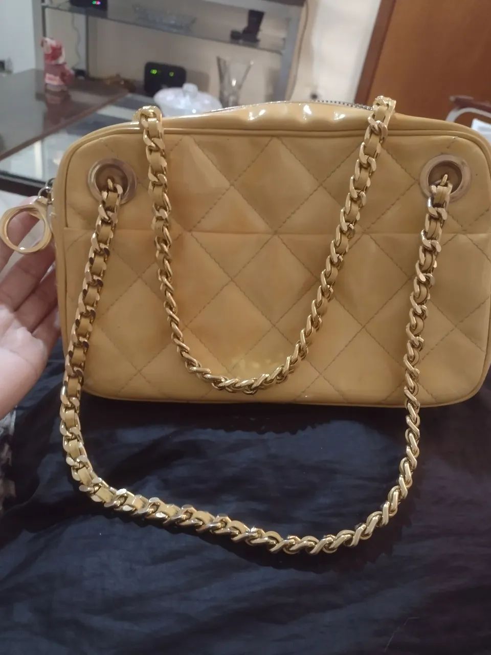 Promoção linda bolsa clássica retro Jorge Alex com ferragem dourada 