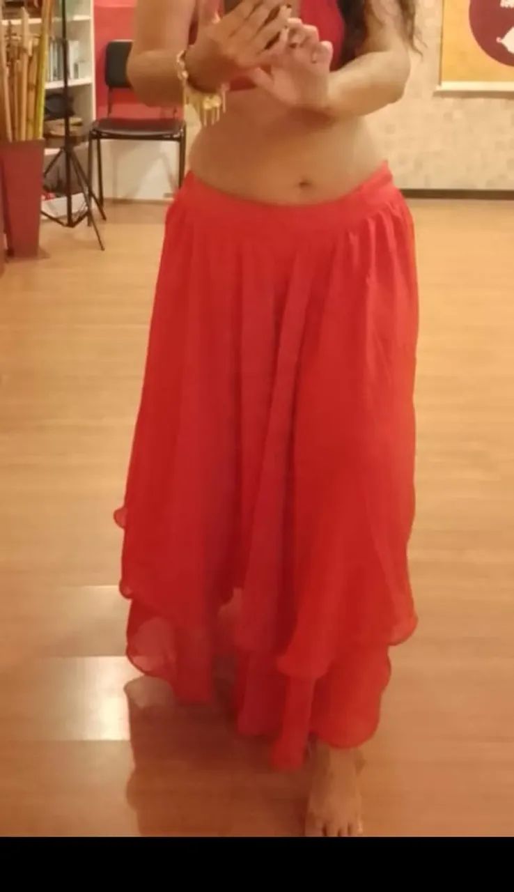 Saia de dança do ventre vermelha  - Foto 2