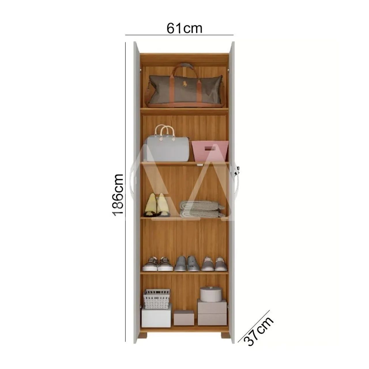 Multiuso 2 Portas Notável 61cm NT 4020 Freijó Trend/Off White