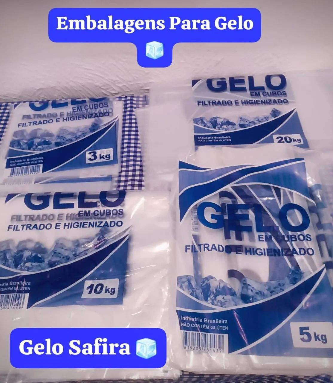 Embalagens para fabricação de gelo 